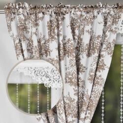  Függöny függöny a nappaliba dekoratív panel gyöngyök 300x160 bézs virágok (L723)