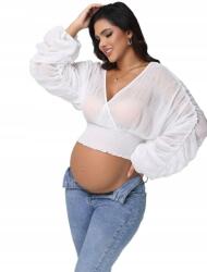 Shein Xl-es Pliszírozott Kismama Chiffon Felső