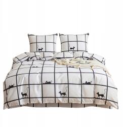  Kétszemélyes ágynemű szett 140x200 2 70X80 Ágyneműhuzat rács macskákkal (140 FBC 3/CM88)