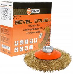 POLAX Drótkefe Sarokcsiszoló Csiszológéphez Hullámos Huzal 100MM M14 (54-167)