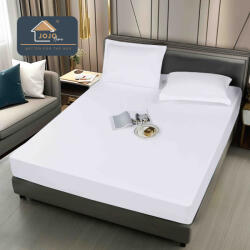 Jojo Home Husa de Pat Impermeabila cu Elastic si 2 Fete de Perna 50x70cm, 160 180x200cm, Alba-D124 (D124.1)