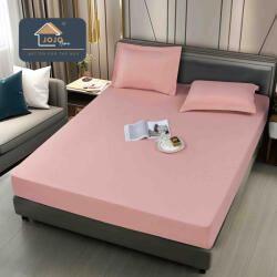 Jojo Home Husa de Pat Impermeabila cu Elastic si 2 Fete de Perna 50x70cm, 160 180x200cm, Roz-D123 (D123.1)