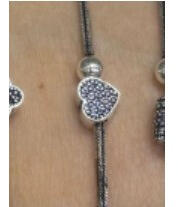 Flippy Bratara din Argint 925, pentru Dama, Jolie Silver, Model Snake cu Charm Inima si Cristale Negre, 4.86 g, Lungime Reglabila, Argintiu (teo-125976)