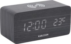 Karlsson Ceas deșteptător Block LED, negru, cu încărcare wireless (KA5933BK)