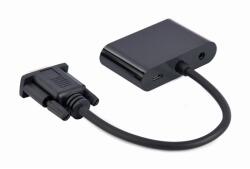 Gembird A-VGA-HDMI-02 VGA - HDMI + VGA adapter, kábelhossz: 0, 15m, fekete (AL46141888CZ-HU-001V)