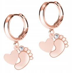  Aranyozott fülbevaló lábakkal, babalábak, 925 ezüst