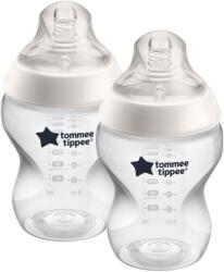 Tommee Tippee Set 2 biberoane cu tetina din silicon Closer to Nature, 260 ml, Tommee Tippee