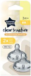 Tommee Tippee Tetina din silicon anti-colici flux mediu, 3 luni+, 2 bucati, Tommee Tippee