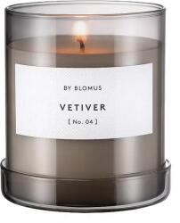 Blomus (Германия) Ароматна свещ BLOMUS VALOA с аромат Vetiver - Ø9 х h9 см - цвят опушеносив (BLOMUS 65546)