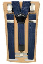  Fiú kantáros nadrág, kék farmer, egyszínű (Szelki chłopięce ciemne niebieskie jeans)