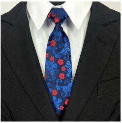  Sötétkék Kék Piros fiú nyakkendő gumival, nyakkendő (K4/Żak/6)