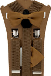 CGM Sötét bézs vállpántos barna legyező mintás (Szelka jednolita - mucha z poszetką)