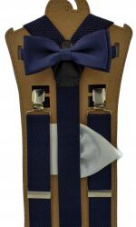 CGM Sötétkék nadrágtartó, sötétkék, kivágással (Szelka jednolita - mucha z poszetką)
