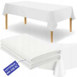 MixParty Asztalterítő Fehér Műanyag Foltálló Karácsonyi Party Születésnap 137X274 CM