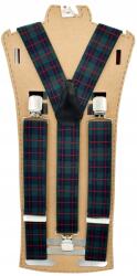 CGM Férfi-ifjúsági nadrágtartó zöld skót kockás (Zielona szkocka kratka)