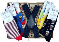 CGM Ajándék Dupla X-es vállpánt és 6 pár prémium férfi zokni egy dobozban (X18/711918-39-43)