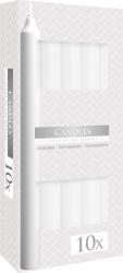 AURA Biszpol Fehér asztali gyertyák, egyszerű, hagyományos gyertyák 23, 5cm S10 090 10db (s10-90)