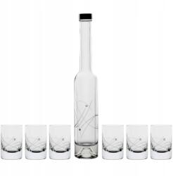  Platina brandy készlet 27181 kristály díszítéssel (1+6 db) (3329)