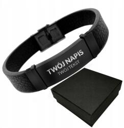 STEELOVA Fekete Presztízs Karkötő Gravírozással Doboz (BK819b)