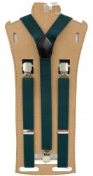 CGM Sötét üveg zöld egyszínű nadrágtartó (Szelka - struktura gumy ukośna)