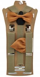 CGM Bézs homokszínű legyezőtartó barna réz, kivágással (Szelka jednolita - mucha z poszetką)