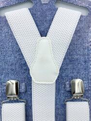 Topgal Fehér Erős Klasszikus Egyszínű Férfi Nadrágtartó