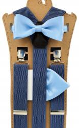 CGM Kék nadrágtartó kék világos légy mintás (Szelka jednolita - mucha z poszetką)