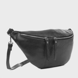  Enna valódi bőr női övtáska fekete crossbody nagyméretű (le-9365-black)