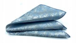  Kék-ezüst párnahuzat, blézer zsebbe (Poszetka żakardowa do ułożenia w kieszeń)