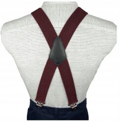 CGM Nadrágtartó dupla X Erős bordó 4 cm (SZ/4/X/BORDO)