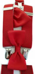 CGM Piros Nadrágtartó Szett Csokornyakkendővel És Párnahuzattal