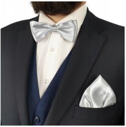 CGM Csokornyakkendő és párnahuzat ezüst szürke hamuszürke elegáns csokornyakkendő (Mplus/5/P)