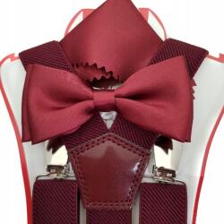Topgal Bordeaux Gyerek Nadrágtartó És Matt Csokornyakkendő Zsebkendővel (KPL/SZ3/11/MDZ/11)