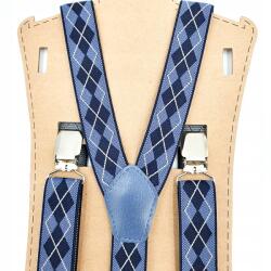 CGM Kék-sötétkék Szegélyes Női Férfi Nadrágtartó