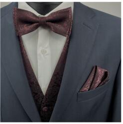 CGM Legyek és Jacquard Párnahuzat Fekete Bordó Ing Öltöny (M5/47)