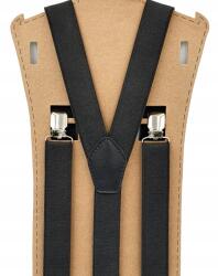 CGM Fekete, sima, egyszínű, keskeny nadrágtartó (Szelka gładka jednolita - płaska klasyk)