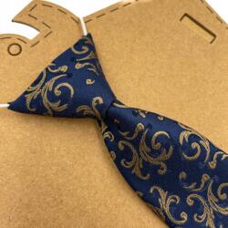 CGM Barna sötétkék gumis fiú nyakkendő (KD14)