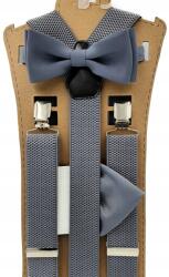 CGM Szürke acél vállpántok szürke acél legyező (Szelka jednolita - mucha z poszetką)