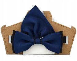 CGM Sötétkék-fekete csokornyakkendő háromszög alakú díszzsebkendővel (M3 / 64/1)