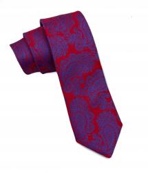 CGM Zsakárd nyakkendő, piros-kék, paisley mintával (K2LUX/7)