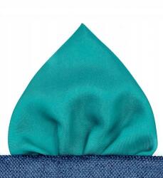  Zöld malachit színű zsebkendő zakózsebhez (Poszetka satynowa - trójkątny płomień)