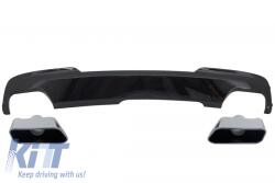 KITT Dupla kipufogónyílásos diffúzor brilliáns fekete, Sport M-Tech 550i Dizájn kipufogóvégekkel, BMW F10 F11 2011-2017 modellekhez (CORDBMF10M5B)