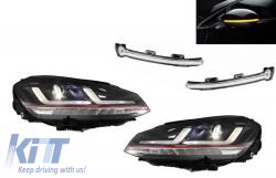 OSRAM teljes LED Fényszórók VW Golf 7 VII 12-17 dinamikus tükör irányjelzőkkel, piros GTI Kompatibilis: Volkswagen Golf VII (2012-2017) balkormányos, gyári Xenon fényszórókkal és halogén nappal (COLEDDMI5G0