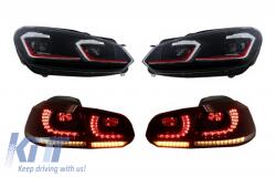 KITT LED Első és Hátsó Lámpák VW Golf 6 VI (2008-2013) modellekhez - Facelift G7.5 GTI kinézet Dinamikus irányjelyzőkkel (COHLVWG6FRRCFW)