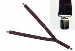 CGM Bordó-fekete Kockás Férfi Nadrágtartó, Eredeti