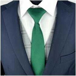 CGM Férfi gumis nyakkendő Palackzöld sima matt szatén (K/GUM/68)