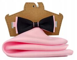 CGM Fekete-rózsaszín csokornyakkendő matt párnahuzattal (Mucha)