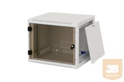 TRITON RUA-09-AS4 9U magas 19"-os 395mm mély fali rack szekrény, levehetõ és zárható oldalfalakkal