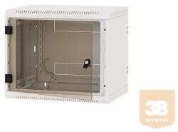 TRITON RBA-09-AS6 9U magas 19"-os 595mm mély fali rack szekrény, egyrészes