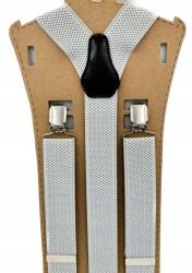 CGM Szürke hamuszürke egyszínű férfi nadrágtartó (Kremowe jasne)